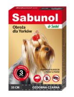 Sabunol Dekoratives Floh- und Zeckenhalsband für Yorkies 35 cm schwarz