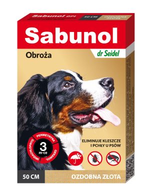 Sabunol Zecken- und Flohhalsband für Hunde 50 cm gold