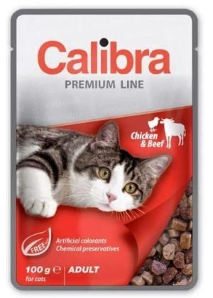 CALIBRA Cat Premium Adult Huhn und Rindfleisch 100g-Beutel