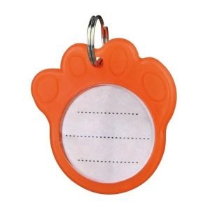 TRIXIE Kunststoff-Adressanhänger orange 3,5cm 2277 in Form einer Pfote