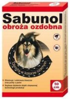 Sabunol Dekoratives schwarzes Floh- und Zeckenhalsband für Hunde 50 cm