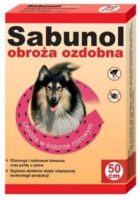 Sabunol dekoratives rosa Floh- und Zeckenhalsband für Hunde 50 cm