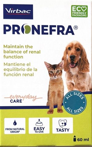 VIRBAC Pronefra 60ml zur Unterstützung der Nieren von Hunden und Katzen