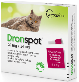 VETOQUINOL Dronspot krople dla kotów od 5kg do 8kg