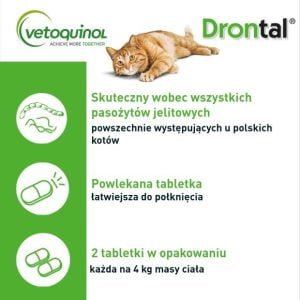 Drontal Cat 230mg/20mg 2 Tabletten zur Entwurmung von Katzen – Bild 2
