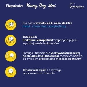Flexadin Young Dog Maxi 60 Bissen zur Unterstützung der Gelenke von Hunden – Bild 3