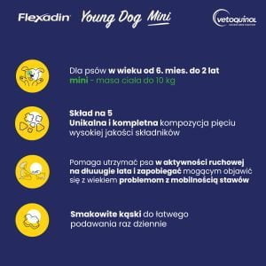 Flexadin Young Dog Mini 60 Bissen zur Unterstützung der Gelenke von Hunden – Bild 3