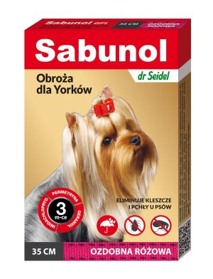 Sabunol Dekoratives Halsband für Yorkie rosa 35cm