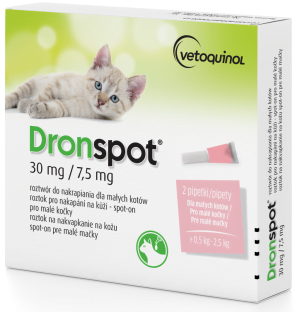 VETOQUINOL Dronspot krople dla kotów od 0,5kg do 2,5kg