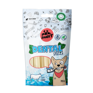 MR. BANDIT Dental Stars z wołowiną dla psa 70g