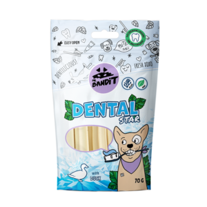 MR. BANDIT Dental Stars z kaczką dla psa 70g