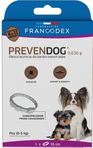 FRANCODEX PREVENDOG Biozid-Halsband 35 cm für sehr kleine Hunde bis 5 kg - 1 Stück.
