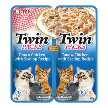 INABA CAT Twin tuńczyk z kurczakiem i małżą