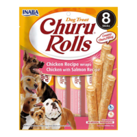 INABA DOG Churu Rolls Huhn mit Lachs 8x12g