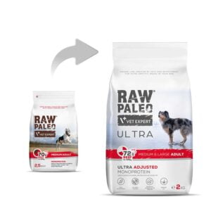 RAW PALEO Ultra Beef Medium&Large Adult 2kg mit Rindfleisch für ausgewachsene Hunde mittlerer und großer Rassen – Bild 2