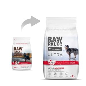 RAW PALEO Ultra Beef Medium&Large Adult 2kg mit Rindfleisch für ausgewachsene Hunde mittlerer und großer Rassen – Bild 3
