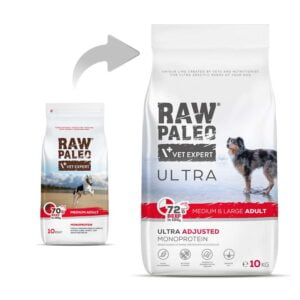RAW PALEO Ultra Beef Medium&Large Adult 10kg mit Rindfleisch für ausgewachsene Hunde mittlerer und großer Rassen – Bild 2