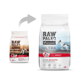 RAW PALEO Ultra Beef Mini Adult 2kg mit Rindfleisch für ausgewachsene Hunde kleiner Rassen – Bild 3