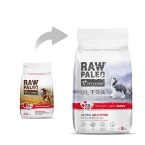 RAW PALEO Ultra Beef Medium&Large Puppy 2kg mit Rindfleisch für Welpen mittlerer und großer Rassen – Bild 2