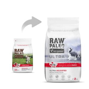 RAW PALEO Ultra Beef Medium&Large Puppy 2kg mit Rindfleisch für Welpen mittlerer und großer Rassen – Bild 3