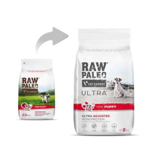 RAW PALEO Ultra Beef Mini Puppy 2kg mit Rindfleisch für Welpen kleiner Rassen – Bild 3