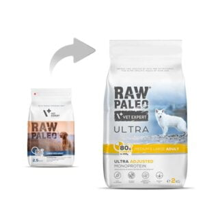 RAW PALEO Ultra Turkey Medium&Large Adult 2kg mit Truthahn für erwachsene Hunde mittlerer und großer Rassen – Bild 3