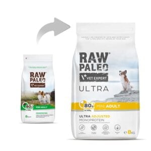 RAW PALEO Ultra Turkey Mini Adult 8kg mit Pute für ausgewachsene Hunde kleiner Rassen – Bild 3