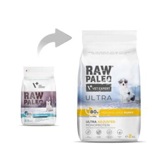 RAW PALEO Ultra Turkey Medium&Large Puppy 2kg mit Truthahn für Welpen mittlerer und großer Rassen – Bild 2
