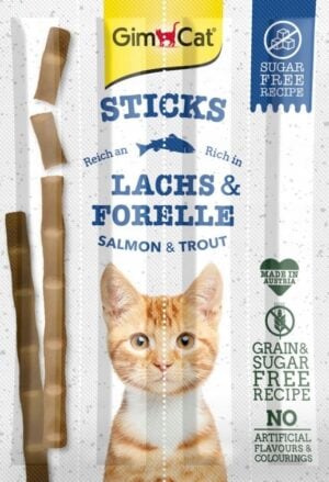 GIMCAT Sticks Lachs mit Forelle Katzenleckerli 4 Stück