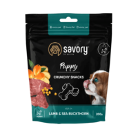 Savory Dog Crunchy Snacks Puppy Lamm Sanddorn 200g