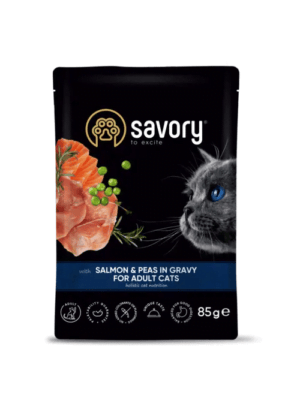 Savory Adult Lachs Erbsen 85g Nassfutter für Katzen