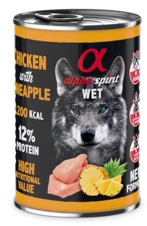Alpha Spirit Huhn mit Ananas 400g Nassfutter für Hunde