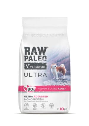 RAW PALEO Ultra Pork Medium&Large Adult 10kg mit Schweinefleisch für ausgewachsene Hunde mittlerer und großer Rassen