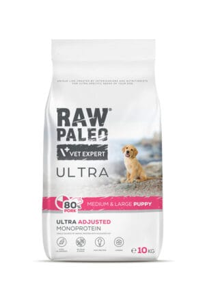 RAW PALEO Ultra Pork Medium&Large Puppy 10kg mit Schweinefleisch für Welpen mittlerer und großer Rassen