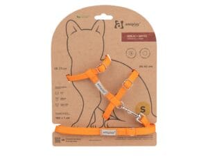 Amiplay Geschirr + Leine für Samba Katze M Orange