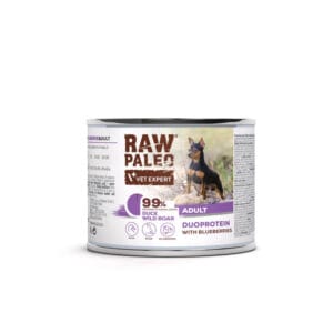 RAW PALEO Duck&Boar Adult 200g Nassfutter für Hunde Duoprotein Ente & Wildschwein