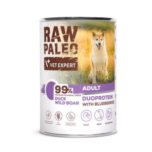 RAW PALEO Duck&Boar Adult 400g Nassfutter für Hunde Duoprotein Ente & Wildschwein