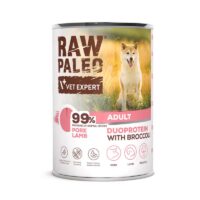 RAW PALEO Pork&Lamb Adult 400g Nassfutter für Hunde mit Duoprotein aus Schweinefleisch und Lammfleisch
