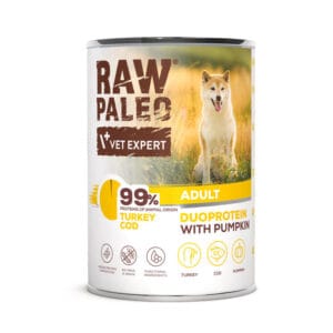 RAW PALEO Truthahn&Kabeljau Adult 400g Nassfutter für Hunde Duoprotein Truthahn & Kabeljau