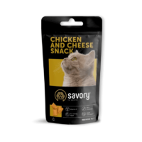 SAVORY Chicken Cheese 60g knusprige Hühner- und Käseleckerlis für wählerische Katzen