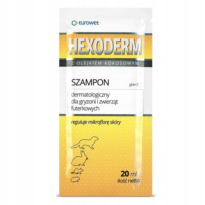 EUROWET Hexoderm Sachet 20ml dermatologisches Shampoo für Nagetiere und Pelztiere
