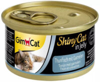 GimCat Shiny Cat Thunfisch und Garnelen in Gelee, 70 g Nassfutter fĂŒr Katzen