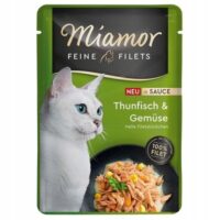 Miamor Feine Filets Thunfisch und GemĂŒse in Sauce 100g Beutel Nassfutter fĂŒr Katzen