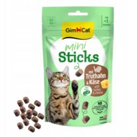 GimCat MiniSticks Pute und KĂ€se Katzenleckerlis 50 g
