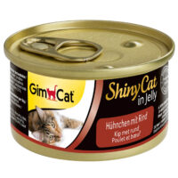GimCat Shiny Cat Huhn und Rind in Gelee, 70 g Nassfutter für Katzen
