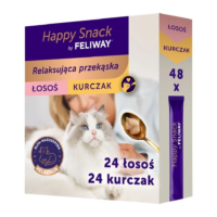 CEVA FELIWAY Happy Snack Mix Huhn und Lachs 48x15g cremiger Snack für Katzen zur Stresslinderung