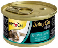 GimCat Shiny Cat Huhn und Garnelen in Gelee 70 g Nassfutter für Katzen