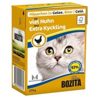 BOZITA StĂŒckchen in Gelee mit gehacktem Huhn 370 g